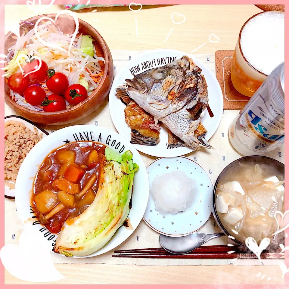 Snapdishの料理写真:５／１６ ｗｅｄ
晩ごはん🍴＊○°|rinaronarさん