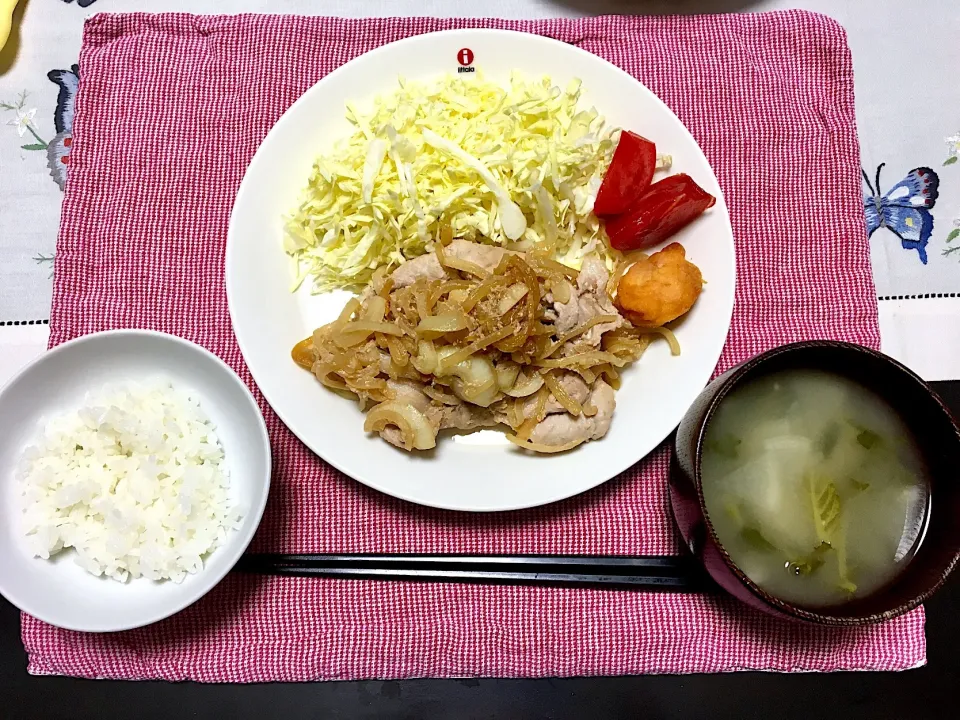 豚の生姜焼きのご飯|みよさん