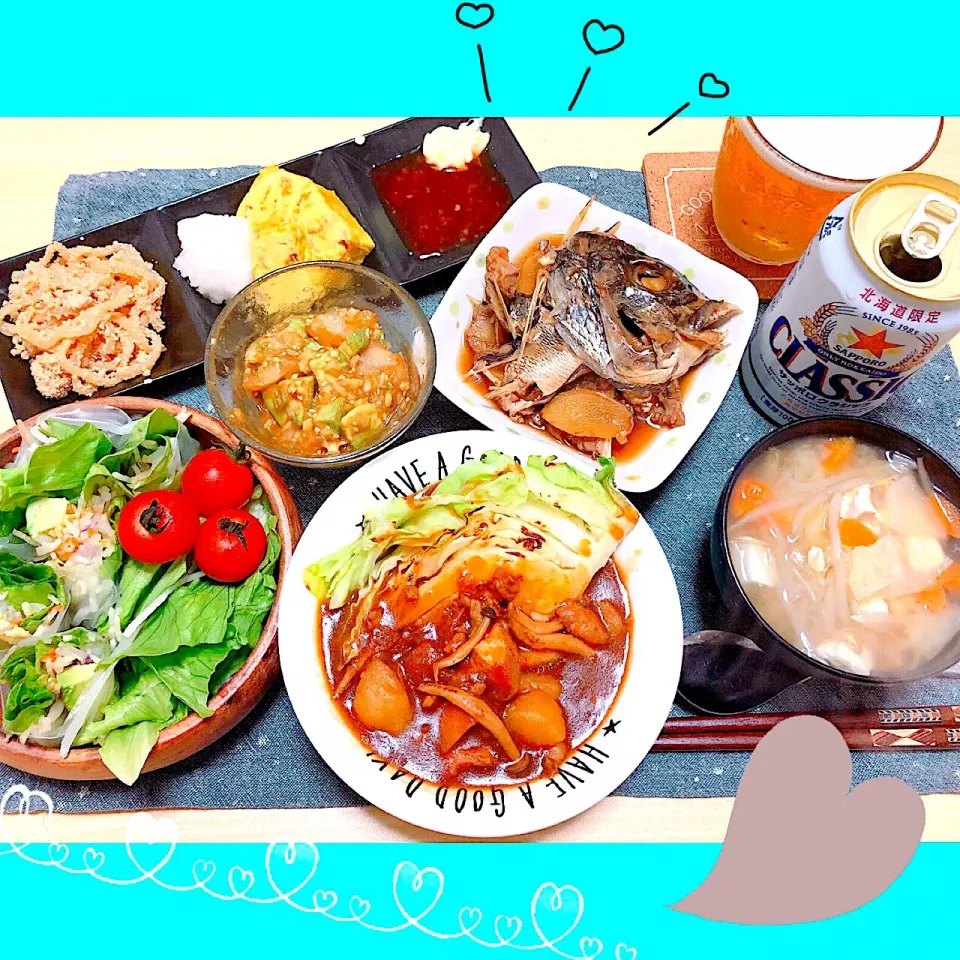 Snapdishの料理写真:５／１７ ｔｈｒ
晩ごはん🍴＊○°|rinaronarさん