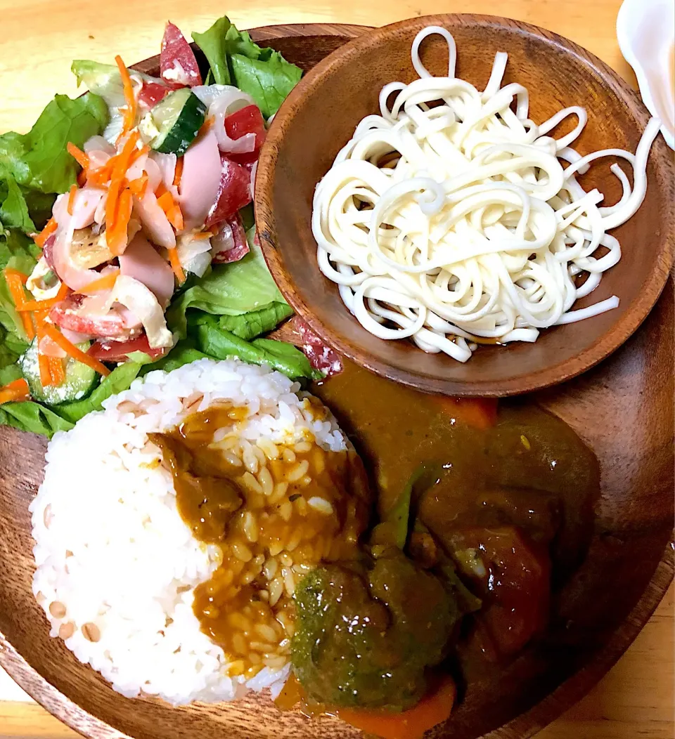 Snapdishの料理写真:カレー饂飩andカレーライス|ミカさん