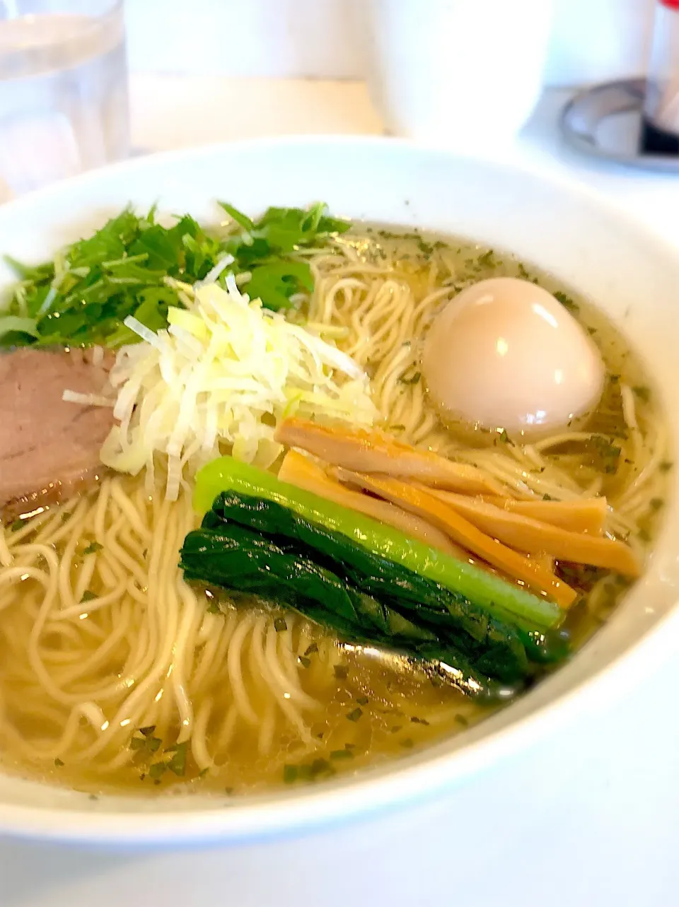 Snapdishの料理写真:梅塩ラーメン味玉トッピング|いさかつさん