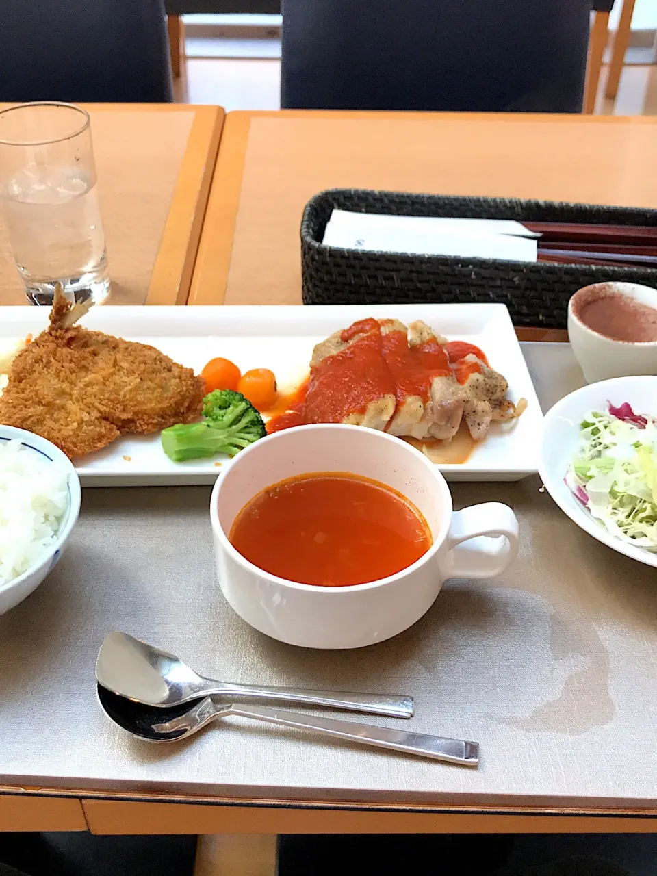 チキンオーブン焼き 鯵フライ|山内博之さん