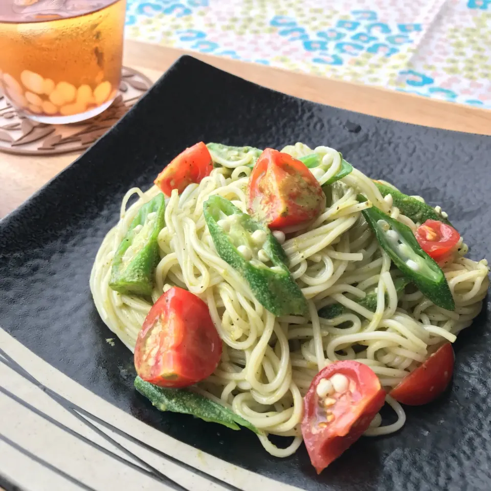 Snapdishの料理写真:バジルパスタ風そうめん|ゆかり☺︎❤︎（ @pyon63yukari ）さん