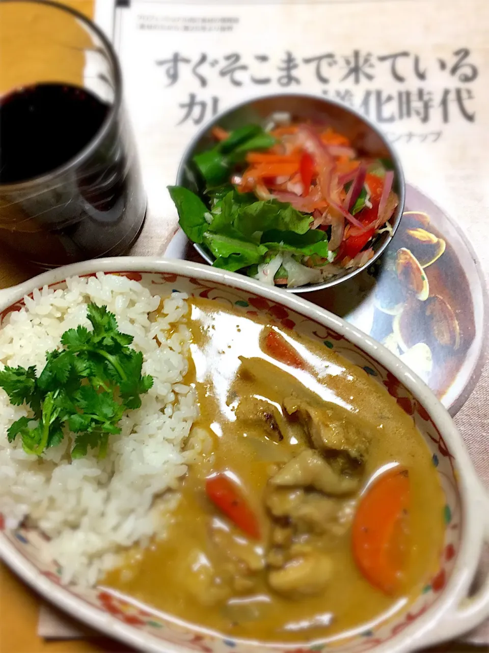 チキンクリームカレー、アチャール添え。|Choo taitaiさん