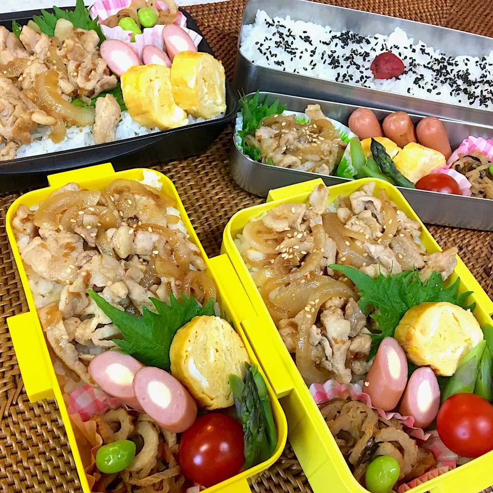 #中高生弁当  #父ちゃん弁当  #のっけ弁当 #生姜焼き|よちこさん