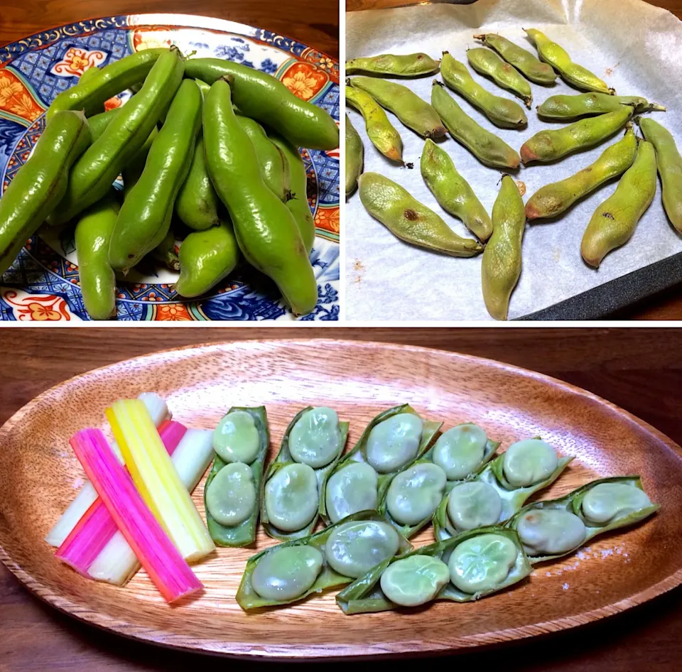 採れたて小さめ新鮮そら豆の鞘ごとグリル💐|ぱぴこ家さん