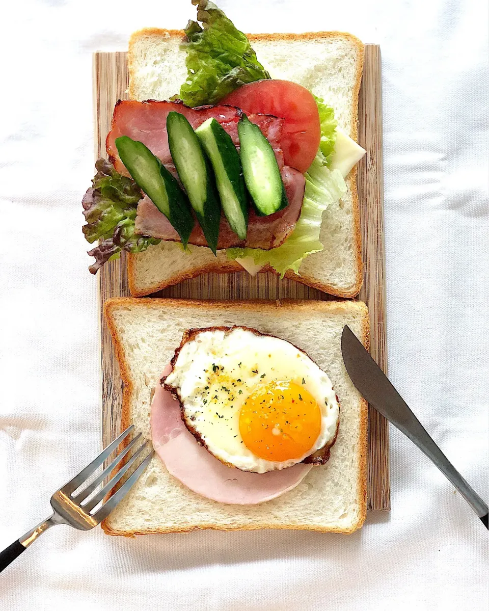 お休みの日の朝食はオープンサンドで🥪|REINA✨さん