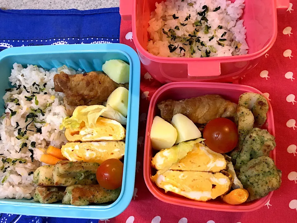 ♫5/22今日のお弁当♫〜肉巻きズッキーニ、ちくわの磯辺揚げ、だし巻き卵、粉ふきいも、人参ピクルス、プチトマト〜|Satokoさん