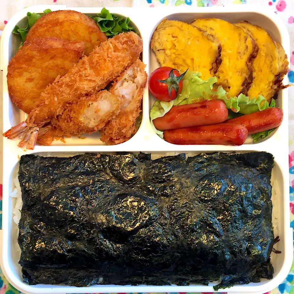 Snapdishの料理写真:ミックスフライのり弁 #弁当記録|アチコさん