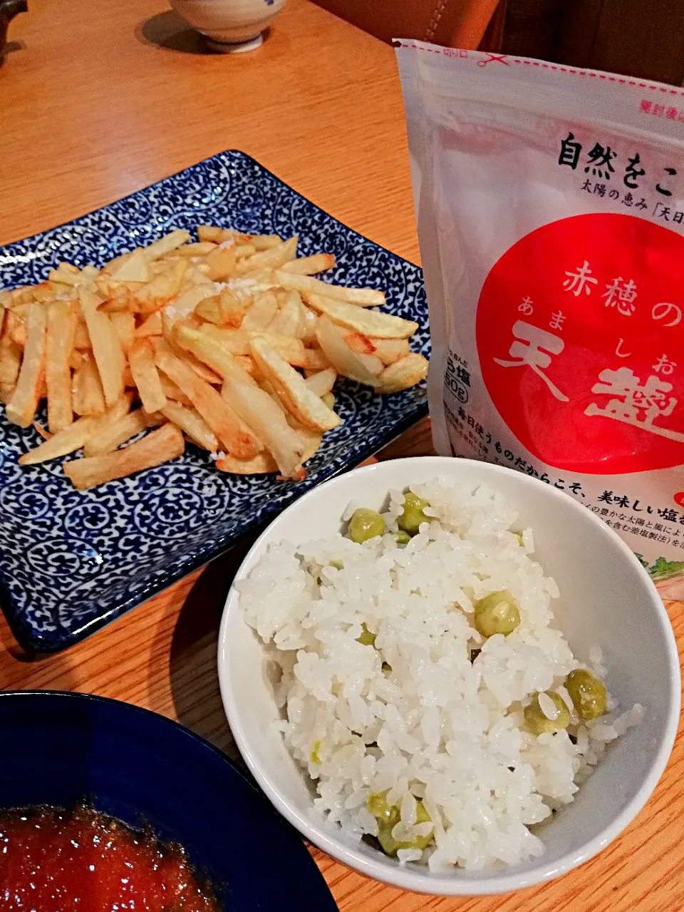 『赤穂の天塩』でポテトフライと豆ご飯🎵|Ayumiさん