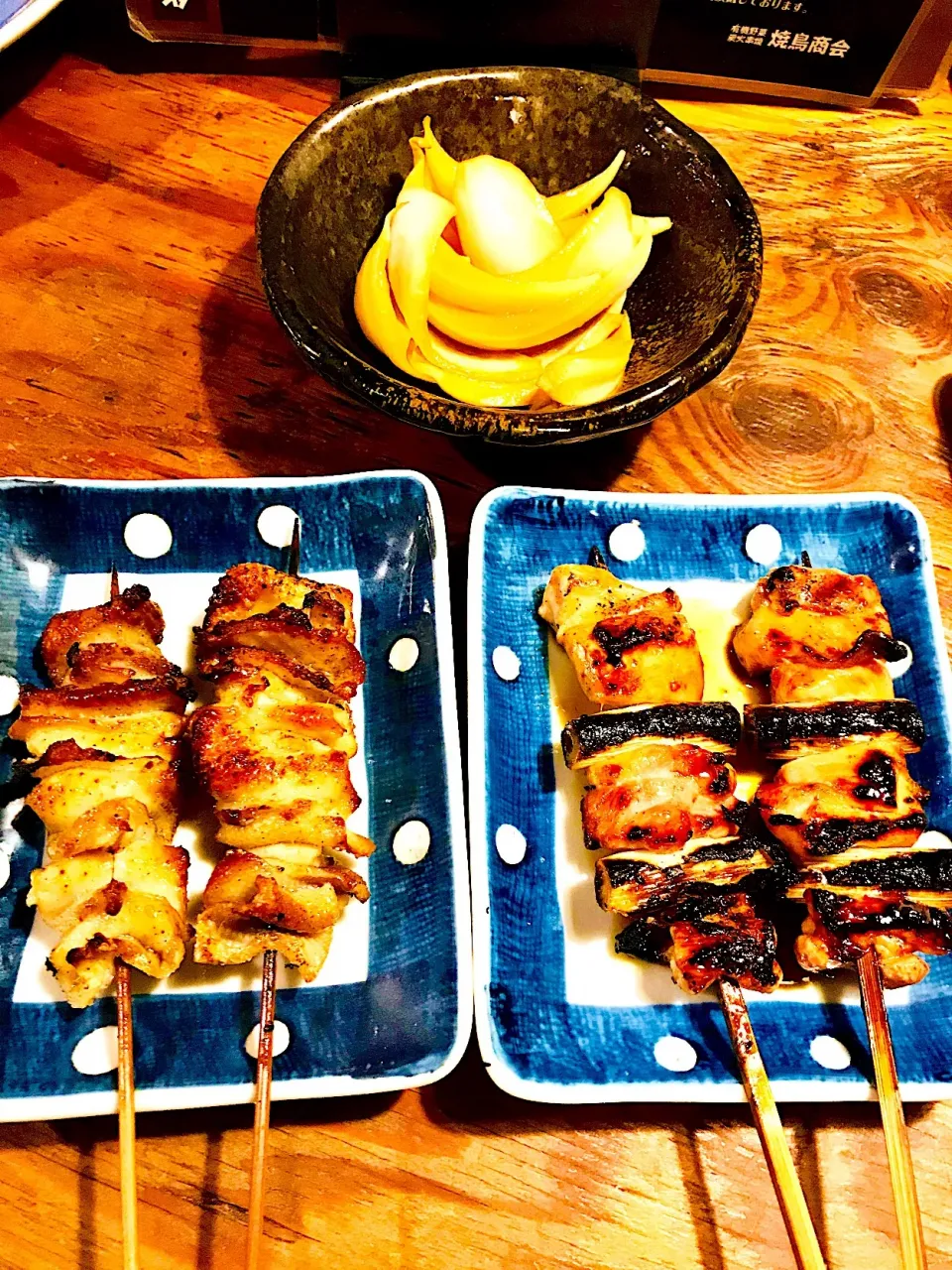 Snapdishの料理写真:新玉たまり漬けと焼き鳥|yさん