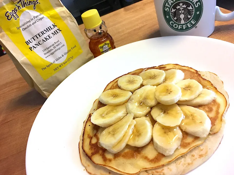 お土産に頂いたエッグスシングスのパンケーキミックスを使ってみた♪卵も牛乳もなしでお水だけなんて楽ちん(≧∀≦)|かおちゃんさん