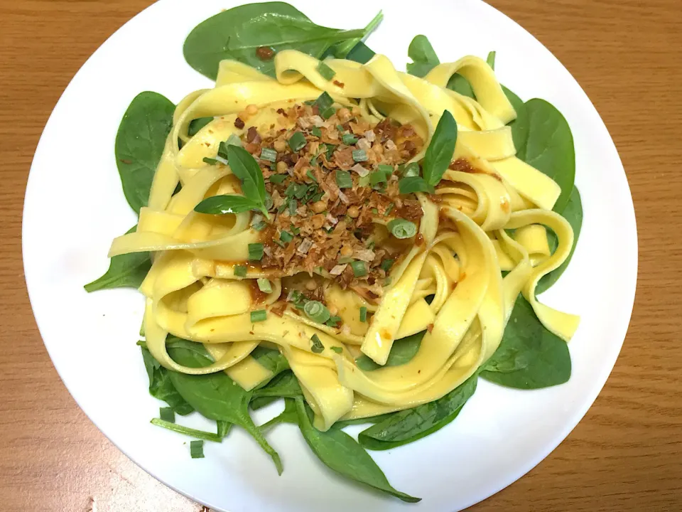 生フェットチーネ🍝焦がしねぎ塩和え😋|yumyum😋さん