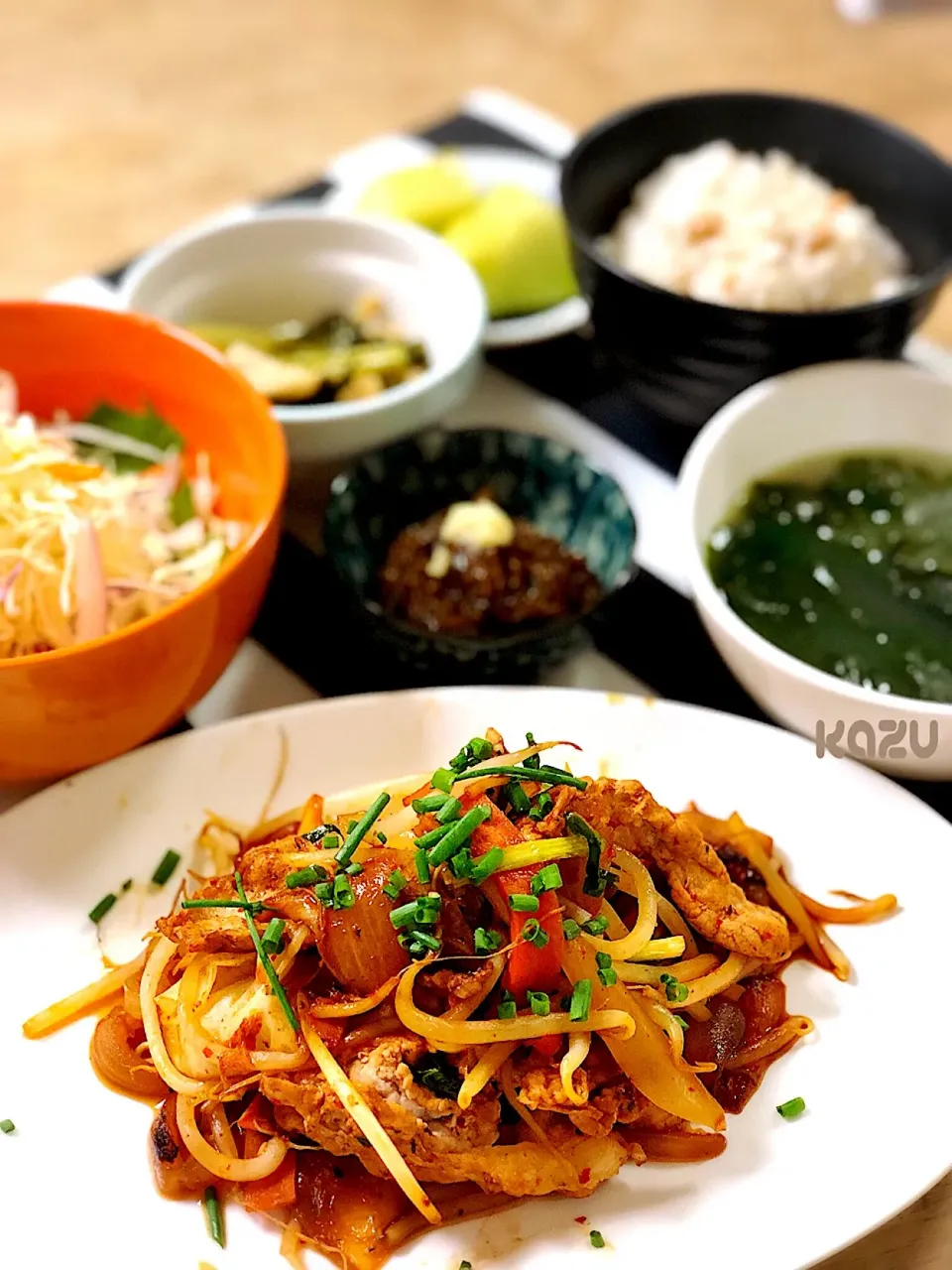 豚キムチ野菜炒め定食|かずきっちんさん