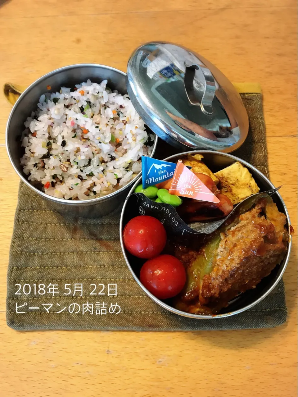 ピーマンの肉詰め弁当🍱
 #弁当  #お弁当  #高校生男子弁当|ちっくんさん