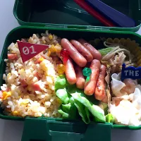 Snapdishの料理写真:毎日弁当(愛情on❤) もち麦チャーハン