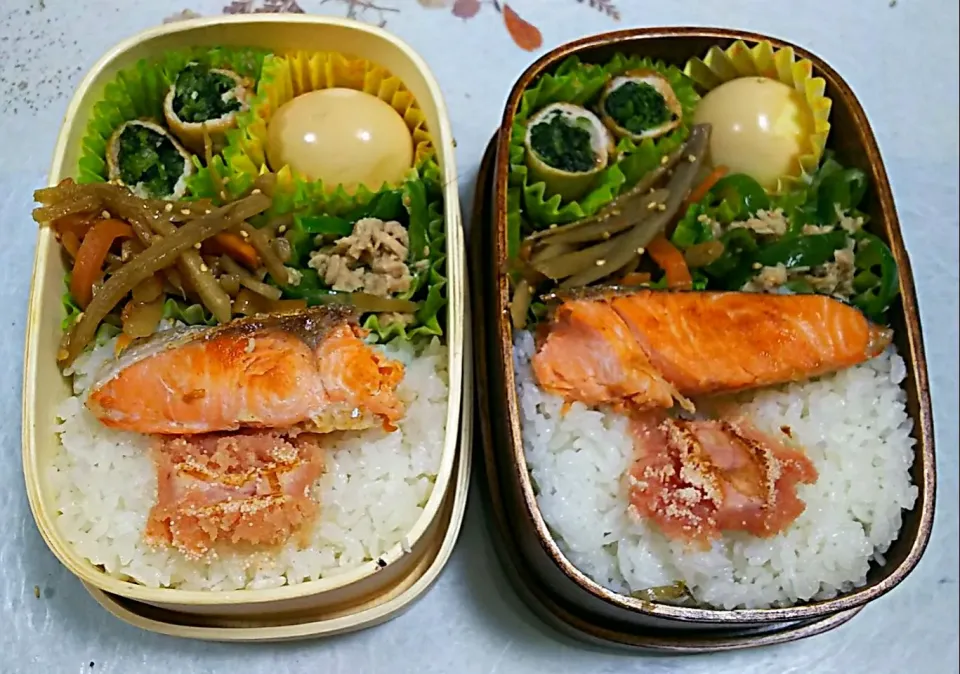 今日のお弁当

きんぴら
ほうれん草の肉巻き
無限ピーマン
煮玉子
塩鮭焼き
焼きたらこ


#曲げわっぱ弁当
#今日のお弁当
#お弁当記録
#スタッフ弁当
#煮玉子
#おにぎり|ボスママさん