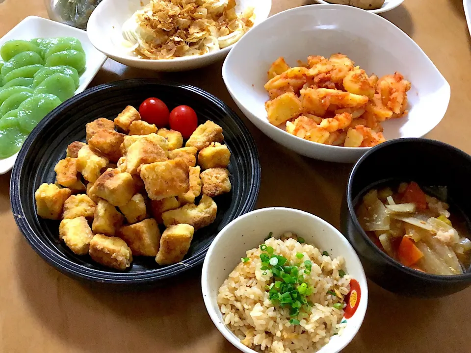 あさりご飯、高野豆腐の唐揚げ|横井朱里さん