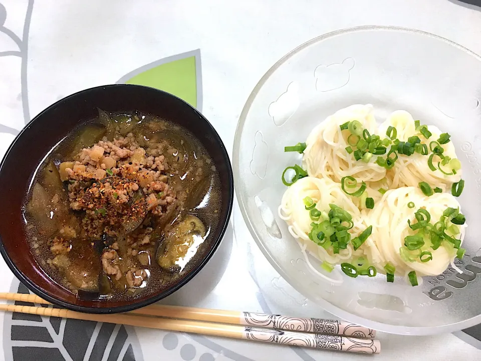 ナス味噌つけ素麺🎐|しろこ🐾໊さん