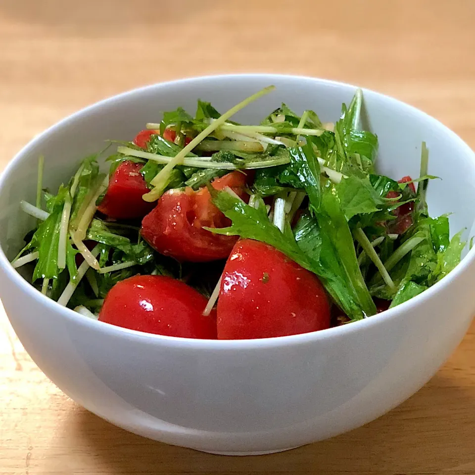 トマトと水菜のマリネサラダ
 #料理男子|けんたろうさん