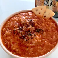 即席！玄米トマトチーズリゾット🍅🧀|にゅりさん