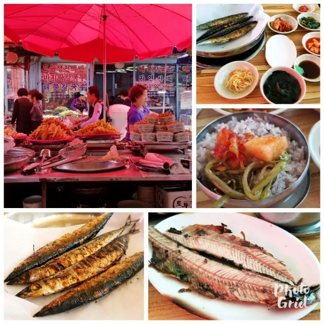 grilled fish for lunch @ Soraepogu fish market|steven z.y.さん