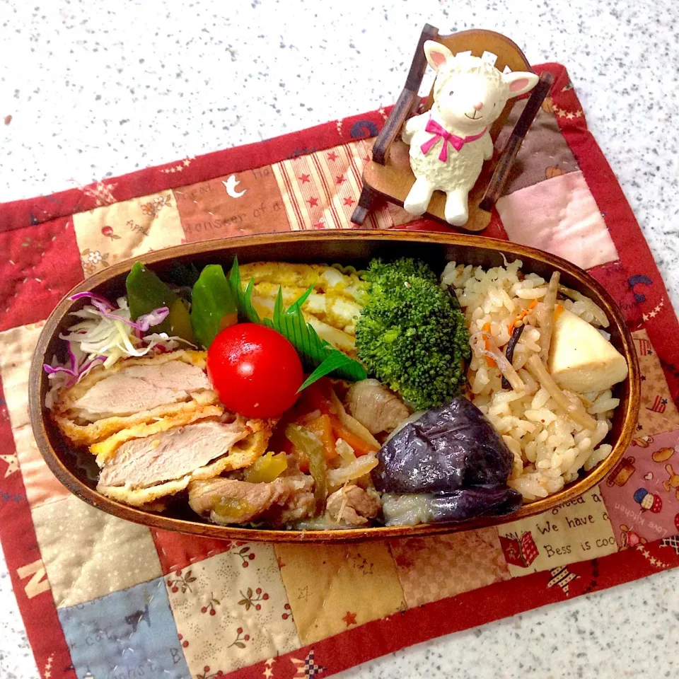 Snapdishの料理写真:今日のお弁当😊 #わっぱ弁当  #地味弁  #夫弁当|naonaomimichanさん