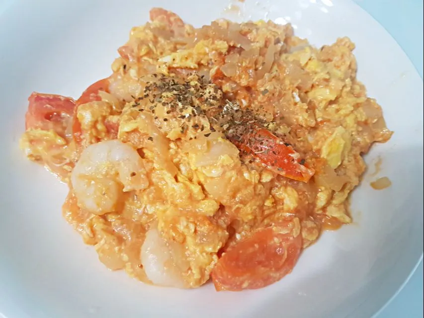 Tomatoes prawn omelette❤|🌷lynnlicious🌷さん