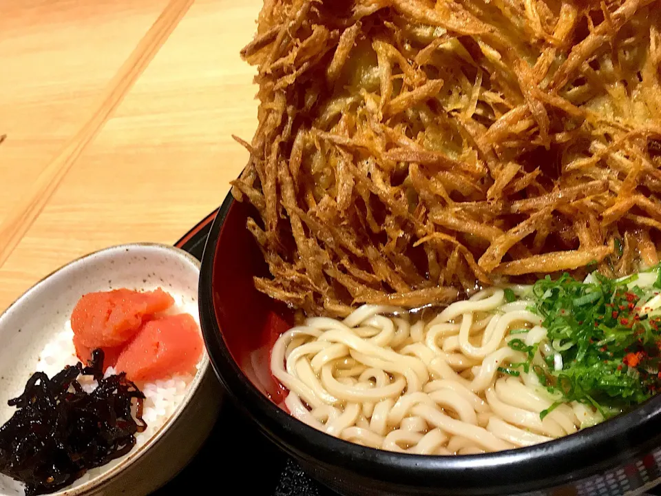 ごぼう天うどん 明太ご飯|akkkkkさん