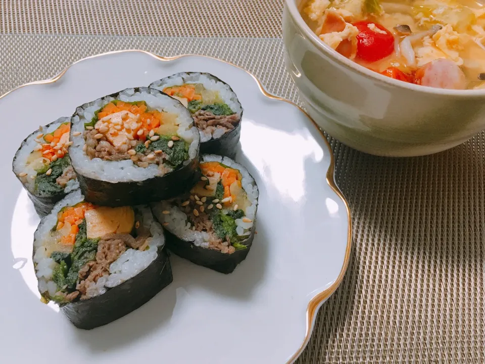 2018.5.29 today's lunch at home😋巻物にハマりすぎています💦|YummyKさん