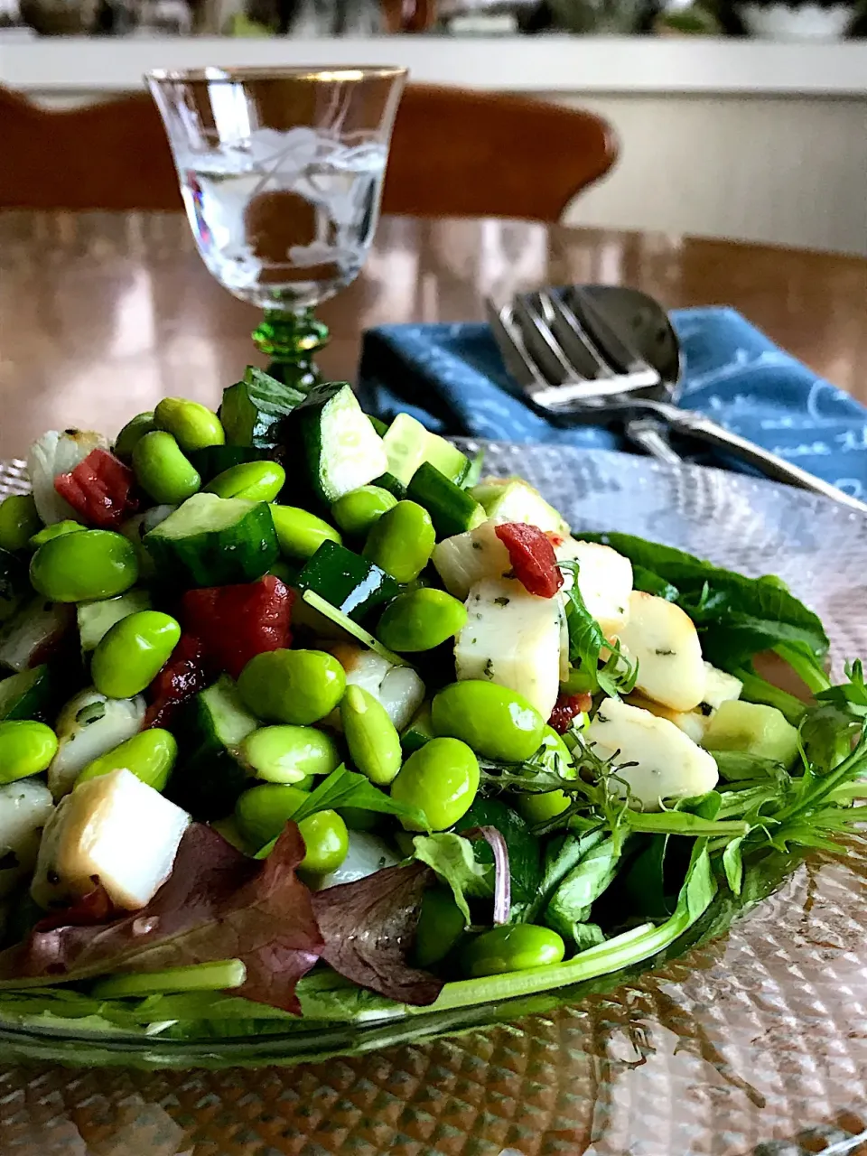 Snapdishの料理写真:梅しそ味のチョップドサラダ🥗  しそ入り笹かまぼこを使って|Miki (^_−)−☆さん