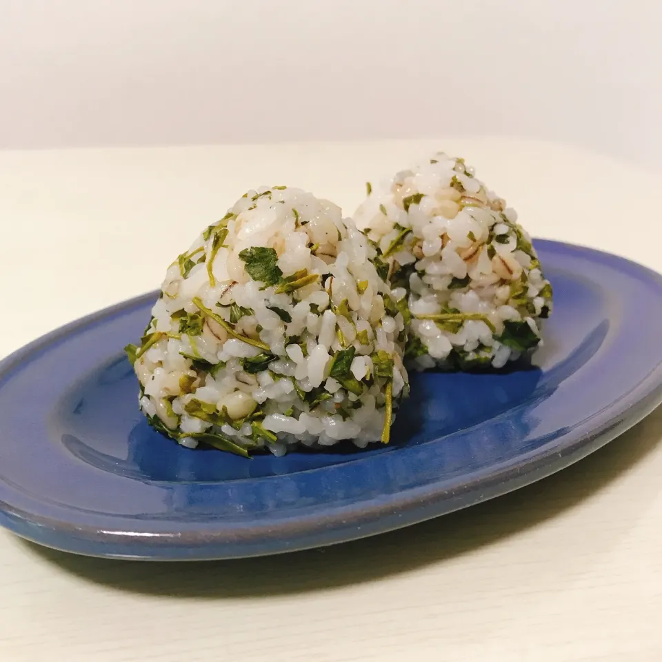新茶の茶がら！！の塩おにぎり🍙💓|yukas日記(*¨*)さん