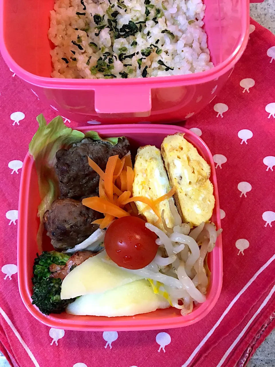 ♫5/30今日のお弁当♫〜サイコロステーキ風、ブロッコリー炒め、粉ふきいも、だし巻き卵、もやしと人参のナムル、プチトマト〜|Satokoさん