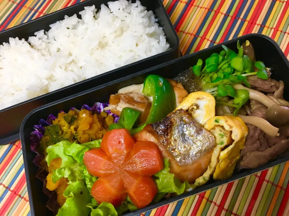 Snapdishの料理写真:20180530🍱今日の旦那さん弁当🍱
 #紀文キャンペーン  #紀文魚河岸がし揚げ|akiyo22さん