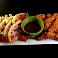 Chicken and Waffles/ honey blast sauce|Shastaさん