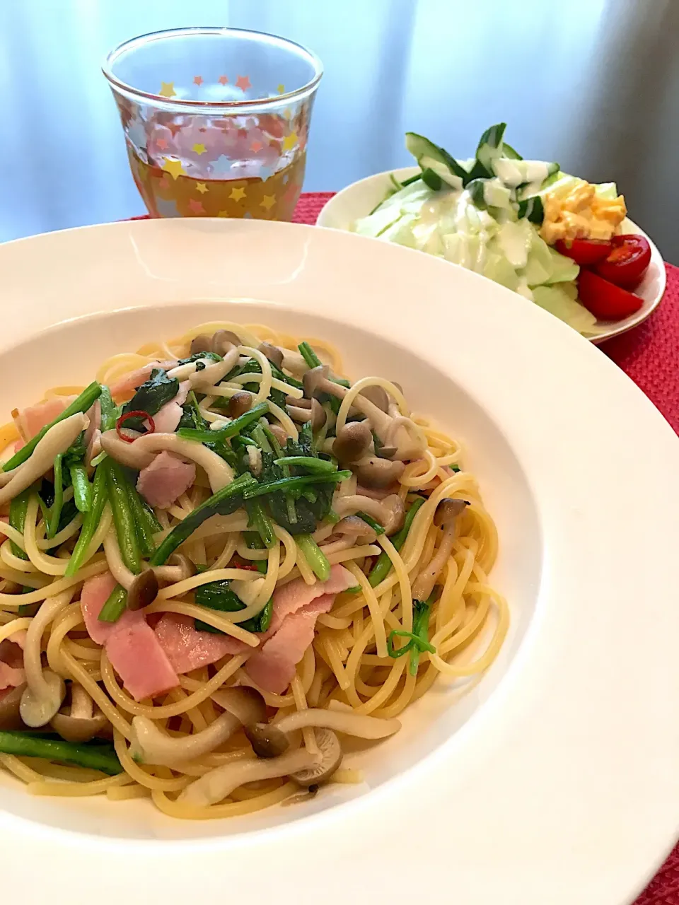 ほうれん草とベーコンの和風パスタ♡|ゆきりん。さん