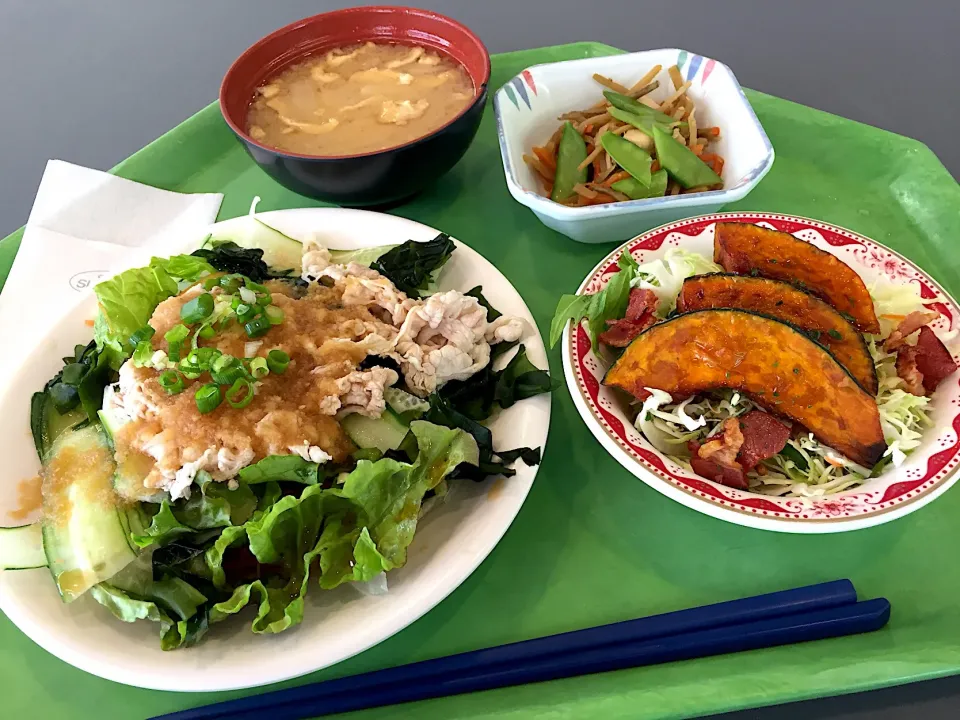 冷し牛しゃぶおろしポン酢、鶏ごぼう、カボチャとベーコンのサラダ|Tadahiko Watanabeさん