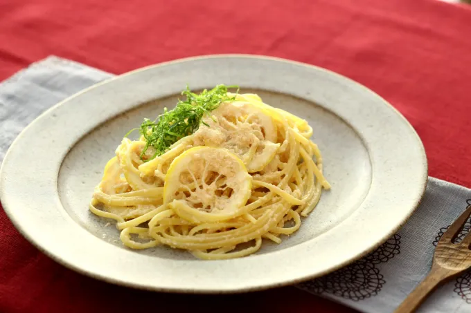 たらこみそクリームパスタ　レモン風味|マルコメ キッチンさん