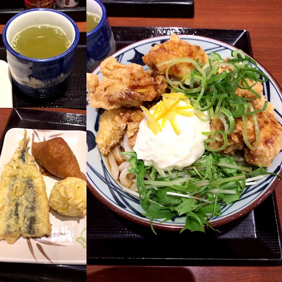 鶏天ぶっかけ 並 温🍜
いなり、半熟たまご天、いわし天|るみおんさん