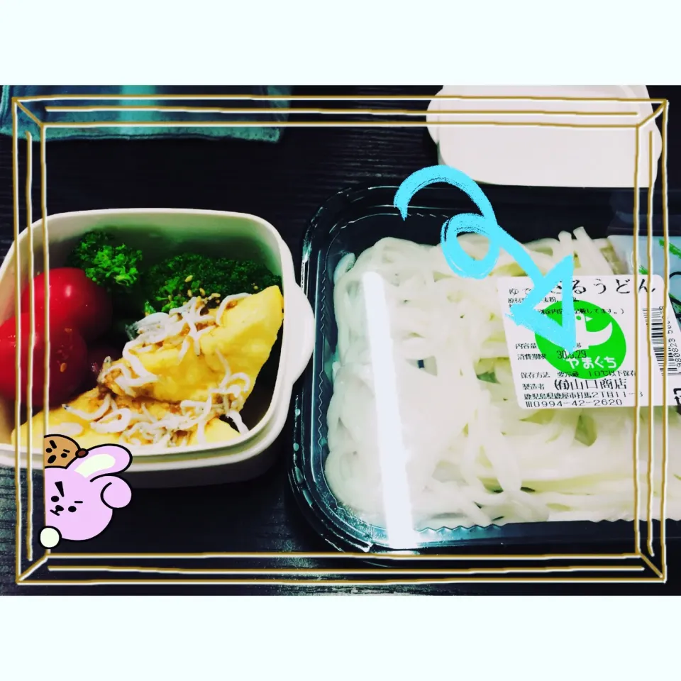 Snapdishの料理写真:サラダとうどん。|スマイルさん