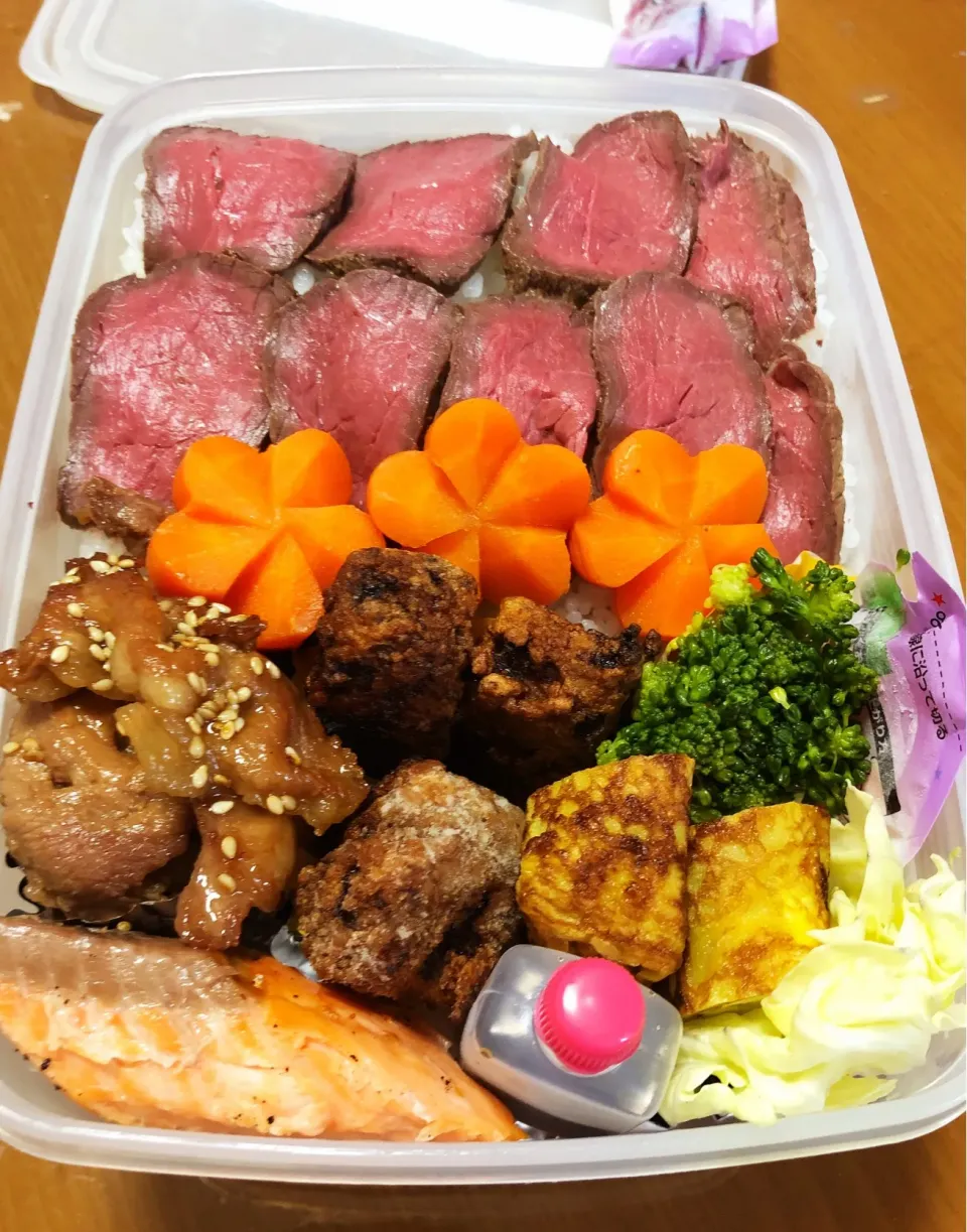 息子弁当 ローストビーフ丼|masasho's momさん