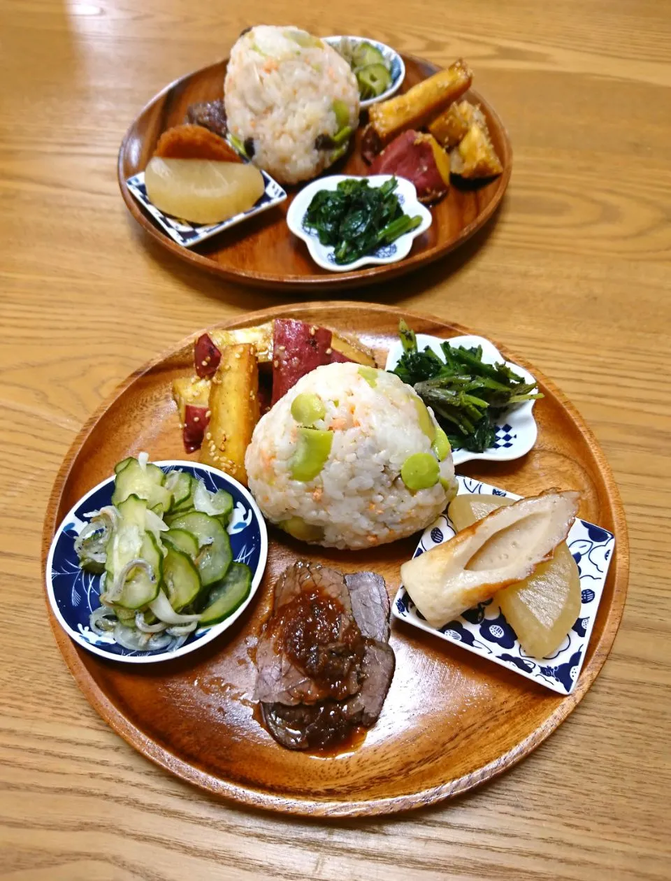 『つくおき残り物お昼ごはん そら豆ピラフおにぎり』|seri-chanさん