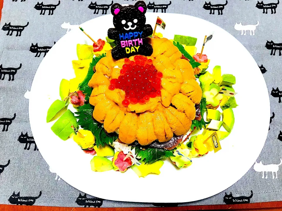 Snapdishの料理写真:お寿司のケーキ🎂|バシュランさん