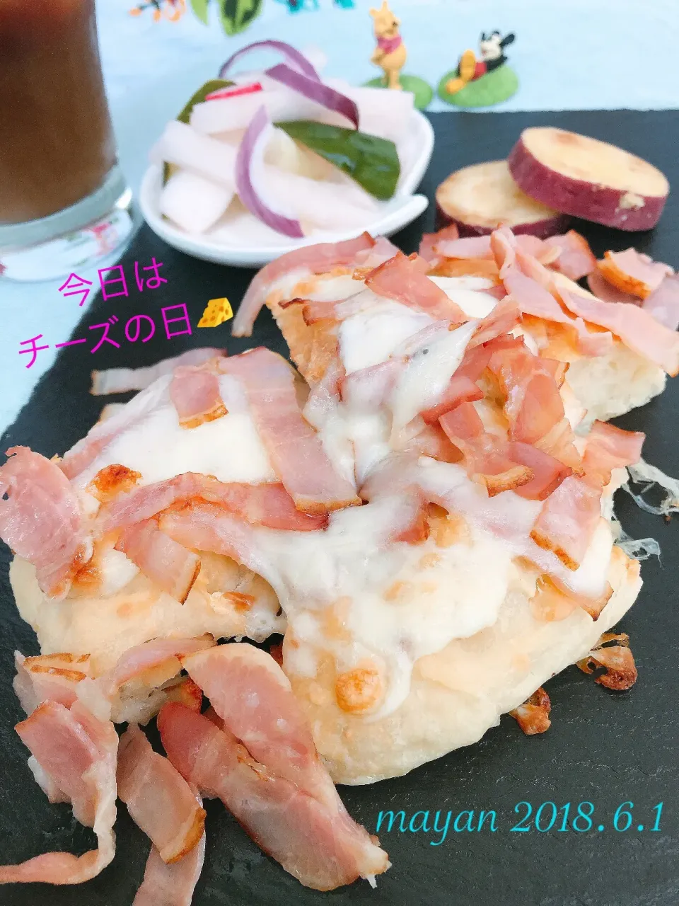 チーズフォカッチャ ベーコンチーズがけ🧀|まやさん