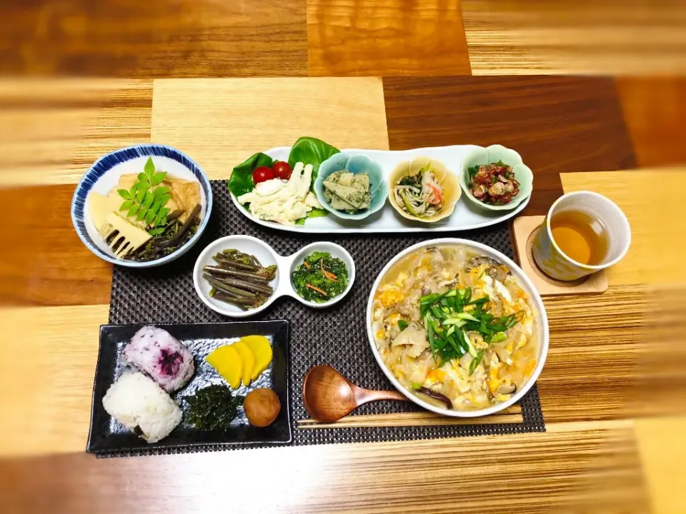 たけのこ尽くしの和食ご飯#たけのこ #うどん  #夕食|ぼんぼんさん