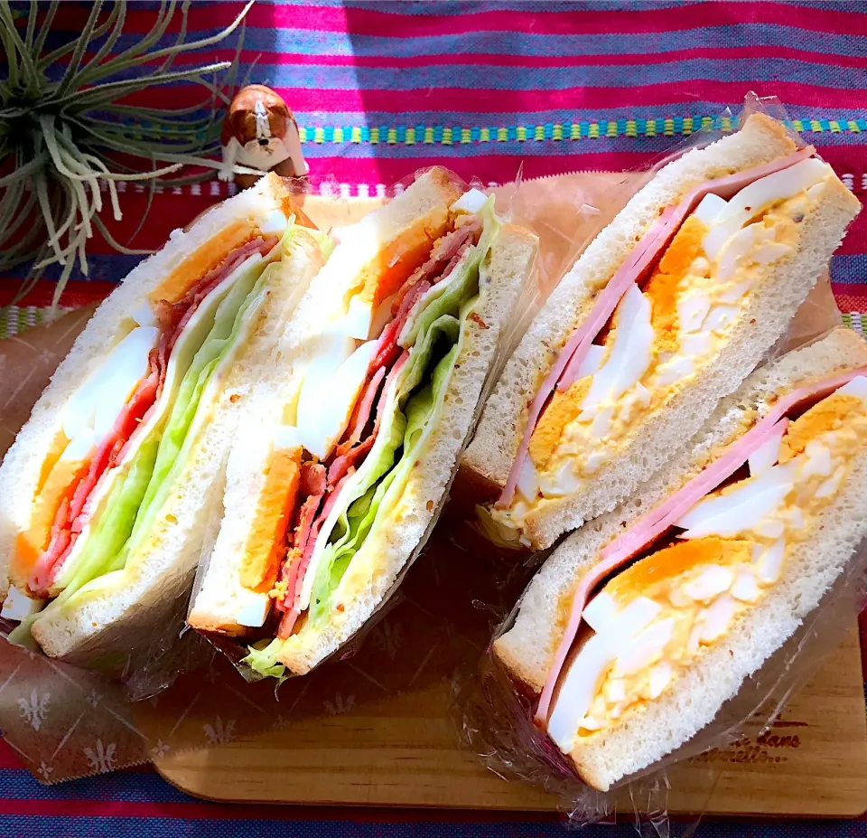 Snapdishの料理写真:BLTとハムたまサンド🍞|ゆいちゃんママさん