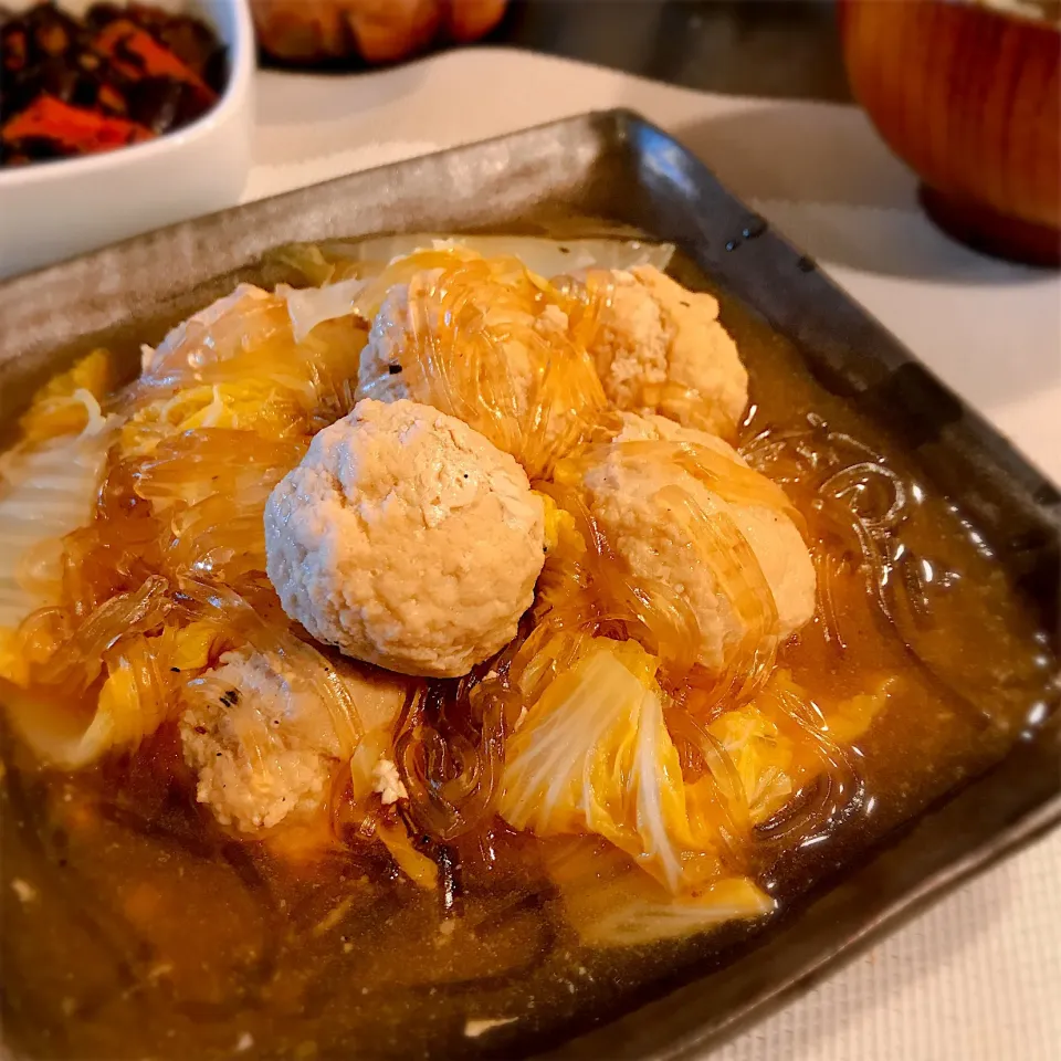 鶏団子と白菜の春雨煮|🍎ゆかりんご🍎さん