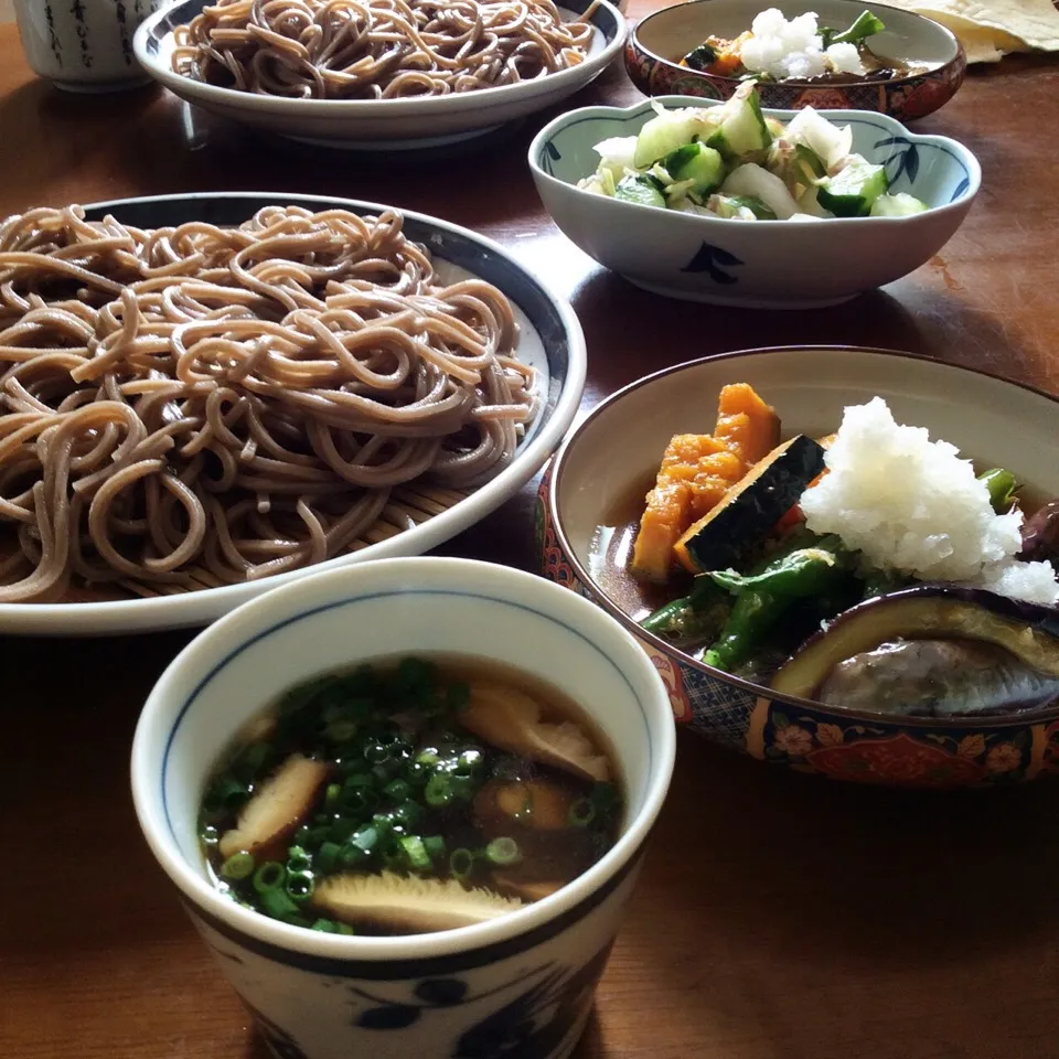 温かいつけ汁で 岩手 土川そば & 茄子・かぼちゃ・いんげんの揚げびたし 2018.5.29|キラ姫さん