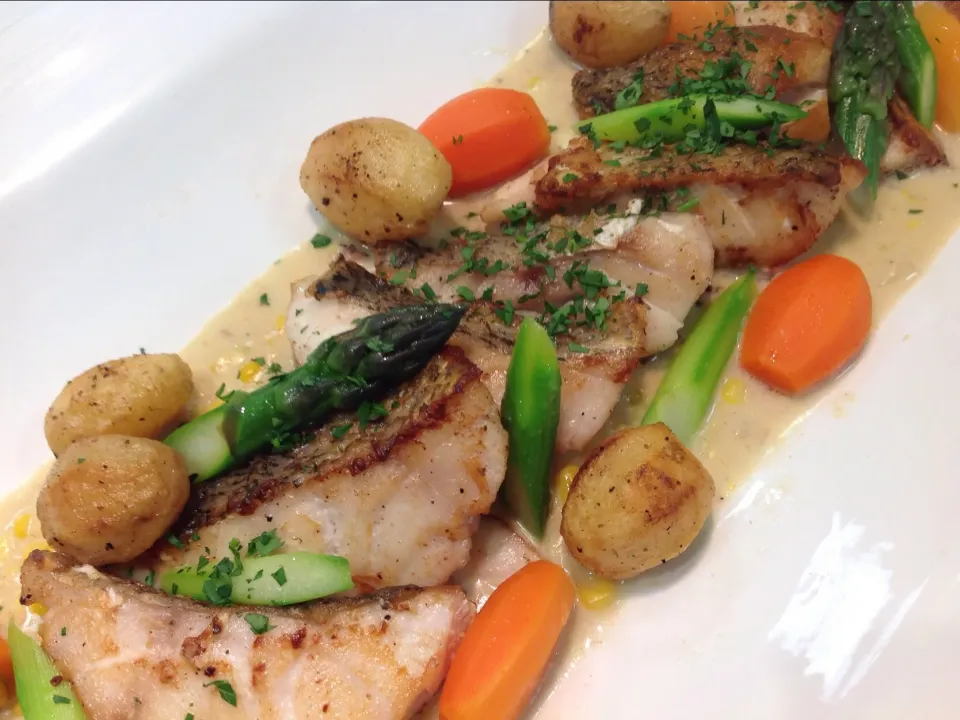 Pan Roasted Tilefish( 甘鯛 ) with Corn Chowder|Chihiro Kさん