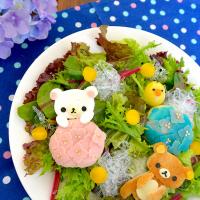 プチプチ海藻麺de紫陽花サラダ